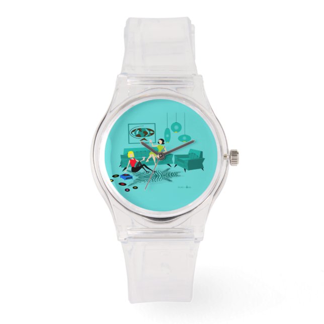 Retro Girl's Night in Watch Armbanduhr (Vorderseite)