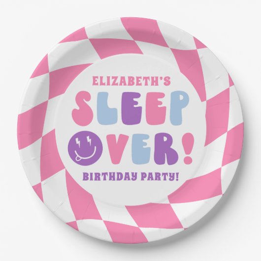 Retro Girls schlafen über Party Pappteller (Vorderseite)