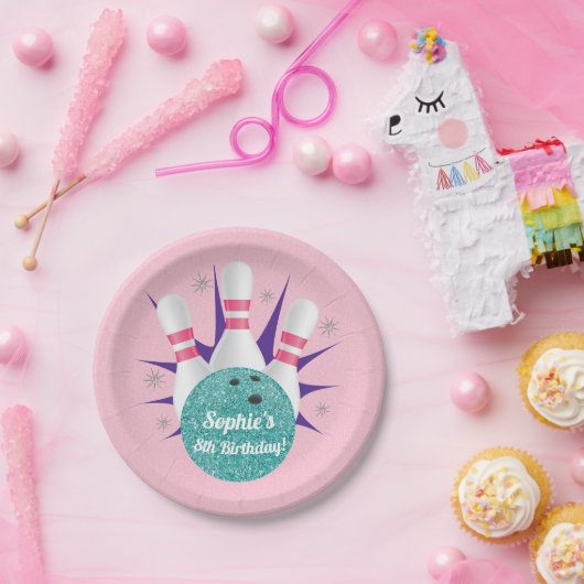 Retro Girls Tenpin Bowling Party Pappteller (Party)