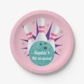 Retro Girls Tenpin Bowling Party Pappteller (Vorderseite)