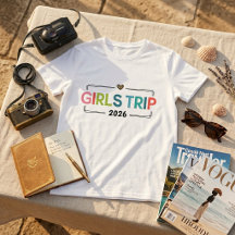 Retro Girls Trip 2026 Matching Vacation Tee 