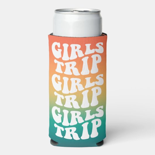 Retro Girls Trip Beste Freunde individuell Selters Dosenkühler (Seltzer Vorderseite)