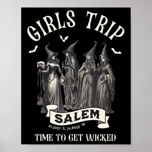 Retro Girls Trip Salem 1692 sie vermissten eine He Poster (Vorne)