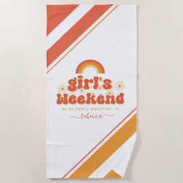 Retro Girls Weekend Individuelle Name Junggeselinn Strandtuch