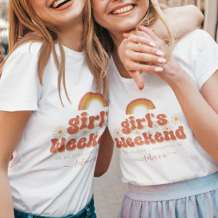 Retro Girl's Weekend Name Bachelorette T-Shirt