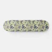 Retro Girly Blue Butterfly Musterskateboard Skateboard (Horizontal)
