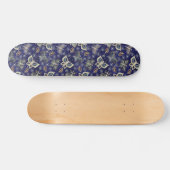 Retro Girly Blue Butterfly Musterskateboard Skateboard (Horizontal)