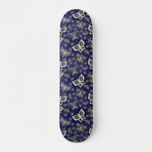 Retro Girly Blue Butterfly Musterskateboard Skateboard
