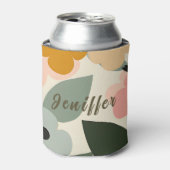 Retro Girly Camouflage Militär Modernes Monogramm Dosenkühler (Kanne Vorderseite)