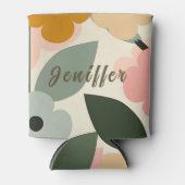 Retro Girly Camouflage Militär Modernes Monogramm Dosenkühler (Vorderseite)