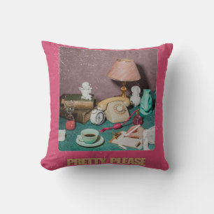 Retro Girly "Hübsche Bitte" Print   Vintag Kissen