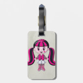 Retro Girly Monster-Vampirs-Mädchen Gepäckanhänger (Rückseite vertikal)