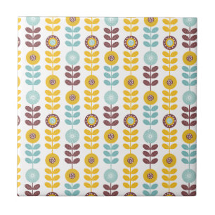 Retro girly orange aquamarines abstrct fliese