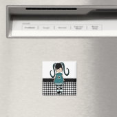 Retro Girly Rag Doll Magnet (In Situ (Geschirrspüler))