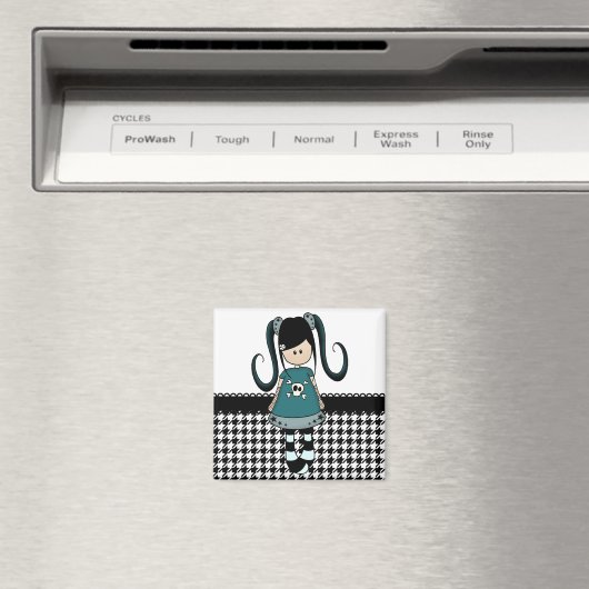 Retro Girly Rag Doll Magnet (In Situ (Geschirrspüler))