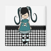 Retro Girly Rag Doll Magnet (Vorne)