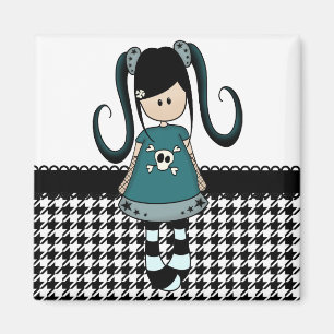 Retro Girly Rag Doll Magnet