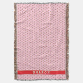 Retro girly rosa Kirsche kopiert Monogramm Decke (Vorderseite Vertikal)