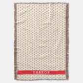 Retro girly rote Kirsche kopiert Monogramm Decke (Vorderseite Vertikal)