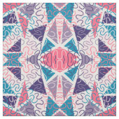 Retro Girly Squiggly Pink Triangle Geometrie Art Stoff (Muster)