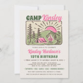 Retro Girly Weekend Camp Birthday Invitation Einladung (Vorderseite)