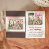 Retro Girly Weekend Camp Birthday Invitation Einladung