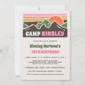 Retro Girly Weekend Camp Birthday Invitation Einladung (Vorderseite)
