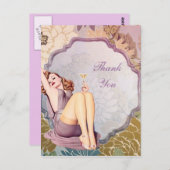 Retro Giro Brautparty Tea Party vielen Dank Postkarte (Vorne/Hinten)