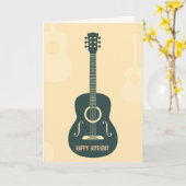 Retro Gitarre akustische Musik Happy Birthday Karte (Gelbe Blume)