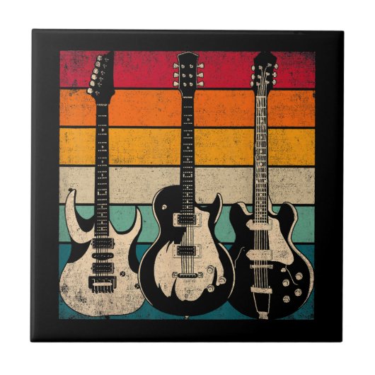 Retro Gitarre Fliese (Vorderseite)