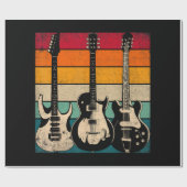 Retro Gitarre Geschenkpapier (Flach)