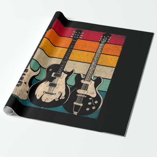Retro Gitarre Geschenkpapier (Ungerollt)