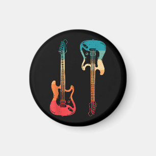Retro Gitarre Gitarrist E-Bass Gitarre Rock M Magnet