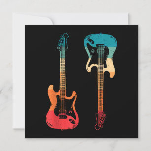 Retro Gitarre Gitarrist Electric Bass Gitarre Rock Einladung
