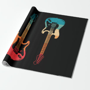 Retro Gitarre Gitarrist Electric Bass Gitarre Rock Geschenkpapier