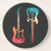 Retro Gitarre Gitarrist Electric Bass Gitarre Rock Getränkeuntersetzer (Vorne)
