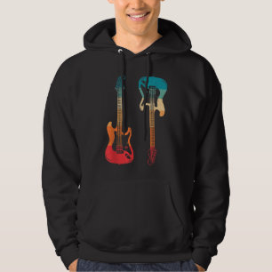 Retro Gitarre Gitarrist Electric Bass Gitarre Rock Hoodie