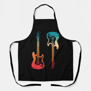 Retro Gitarre Gitarrist Electric Bass Gitarre Rock Schürze