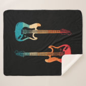 Retro Gitarre Gitarrist Electric Bass Gitarre Rock Sherpadecke (Vorderseite (Horizontal))