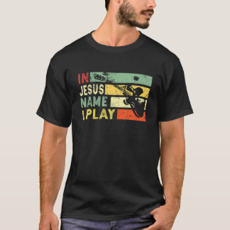 Retro Gitarre in Jesus Name spiele ich Vintage Ges T-Shirt