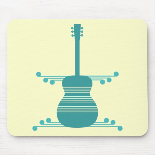 Retro Gitarre Mousepad, Aquamarin Mousepad (Vorne)