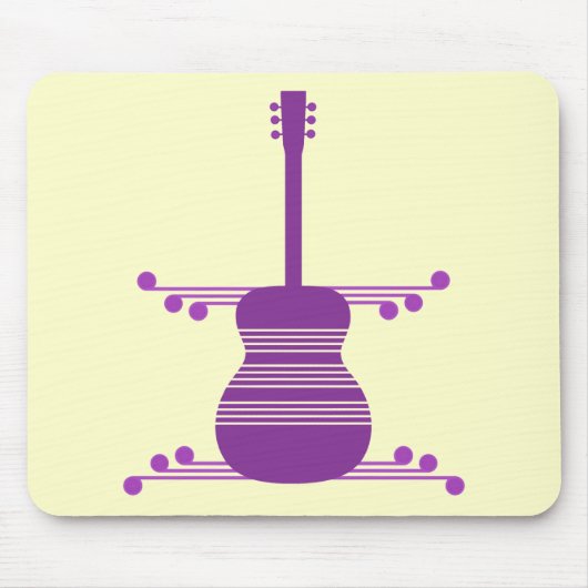 Retro Gitarre Mousepad, Lila Mousepad (Vorne)