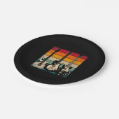 Retro Gitarre Pappteller (Schrägansicht)