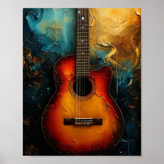 Retro-Gitarre Poster (Vorne)