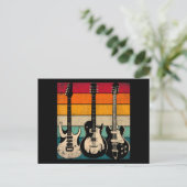 Retro Gitarre Postkarte (Stehend Vorderseite)