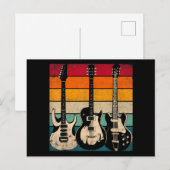 Retro Gitarre Postkarte (Vorne/Hinten)