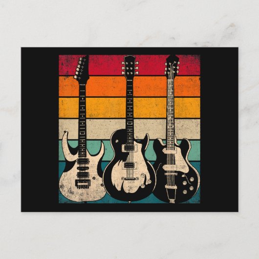 Retro Gitarre Postkarte (Vorderseite)