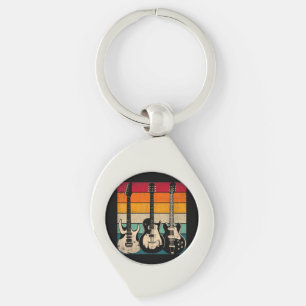 Retro Gitarre  Schlüsselanhänger