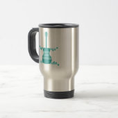 Retro Gitarre Tasse, Aquamarin Reisebecher (Vorderseite Links)