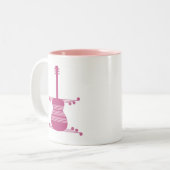 Retro Gitarre Tasse, Magenta Zweifarbige Tasse (Vorderseite Links)